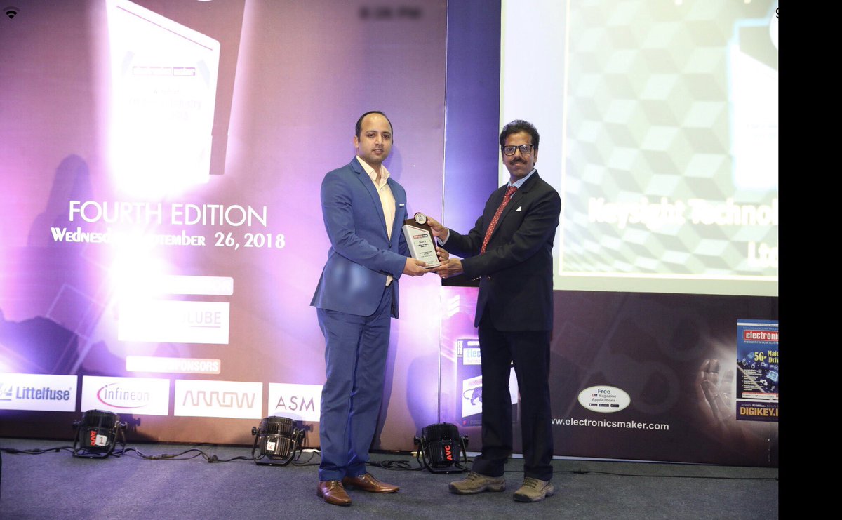 mukulpareek1's tweet photo. Proud to receive Test &amp; Measurement Company of the Year award on behalf of Keysight Technologies India.

https://t.co/XzvtoNLpQ5

@Keysight @Keysight_EMEA @KeysightNews 
#awards #EMawards2018 #keysight #electronicsmaker https://t.co/5W5gnRnwEm