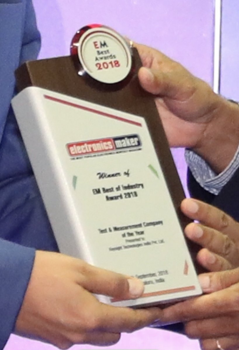 mukulpareek1's tweet photo. Proud to receive Test &amp; Measurement Company of the Year award on behalf of Keysight Technologies India.

https://t.co/XzvtoNLpQ5

@Keysight @Keysight_EMEA @KeysightNews 
#awards #EMawards2018 #keysight #electronicsmaker https://t.co/5W5gnRnwEm