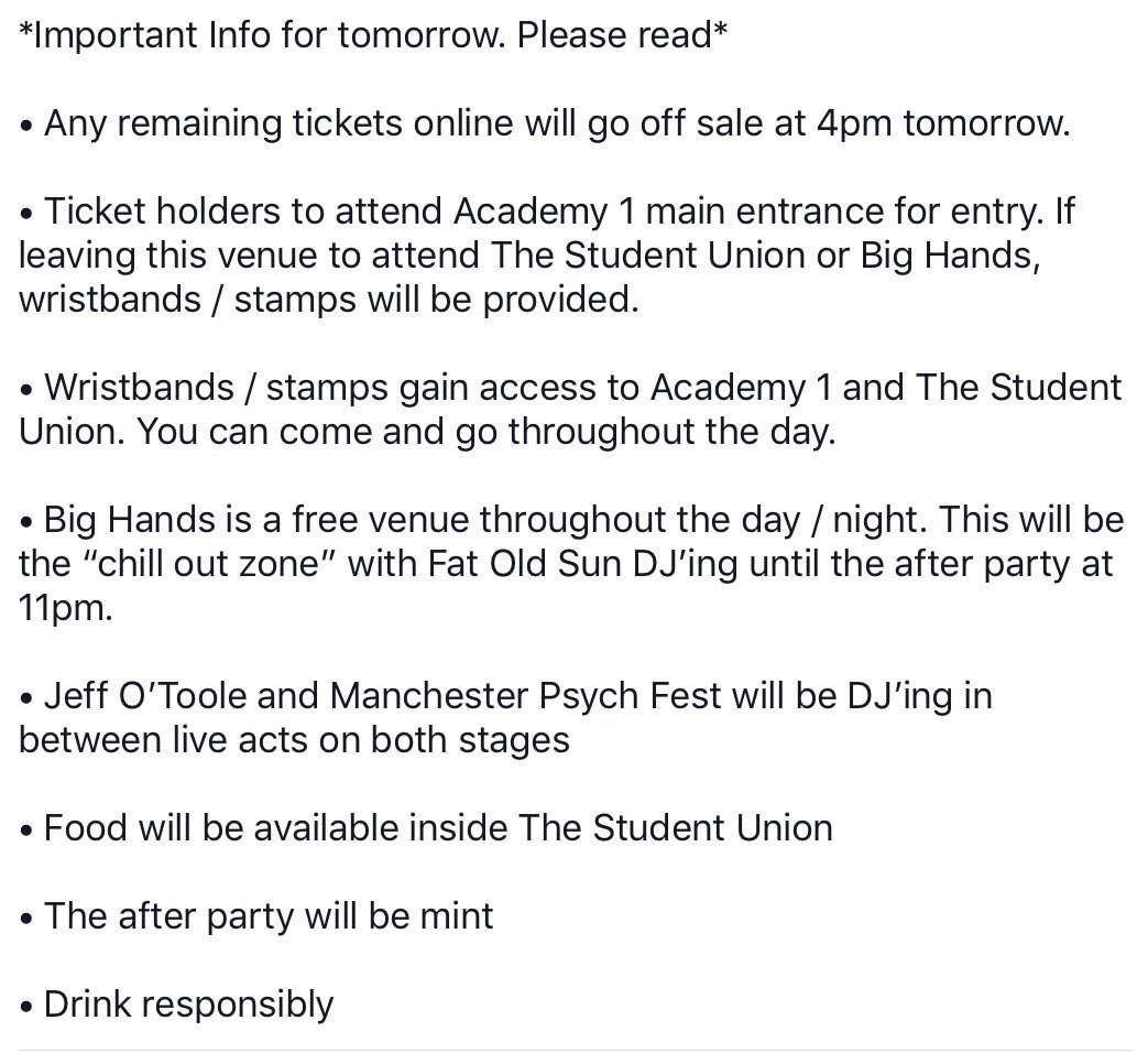 Strange_Waves's tweet image. Happy Strange Waves day. 

Here’s all the details for the day with some important event info *please read*

See you later

@BJM_Band @Kadhja @Tim_Burgess @Flamingods @The_Davidians @furbabyfur @OHMOURN @mancpsychfest @Jeff_O2l @MancAcademy @BigHandsBar