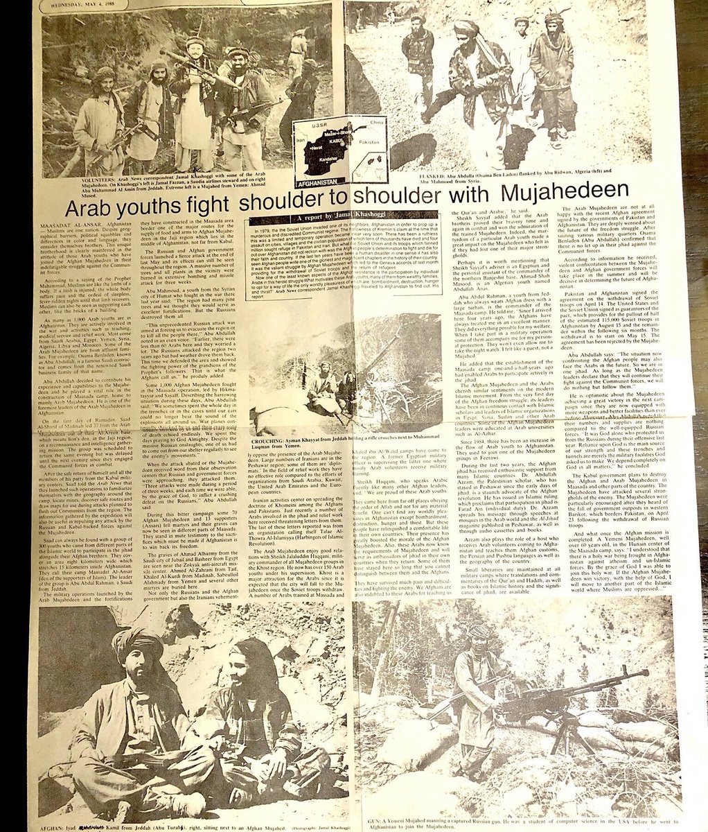 Heres Brennan's CIA asset  #JamalKhashoggi hanging out with and tasked for profiling future CIA asset Osama Bin Laden while posing for pictures holding an RPG. This entire account has been detailed in Lawerence Wright's book The Looming Tower.