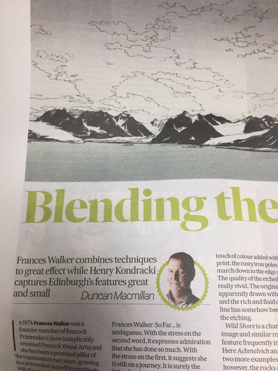 nrea_rea's tweet photo. Well deserved article in #scotsman highlighting the wonderful #franceswalker #prints made @PeacockVisArts. Congratulations to all involved https://t.co/I9bYChCUsv