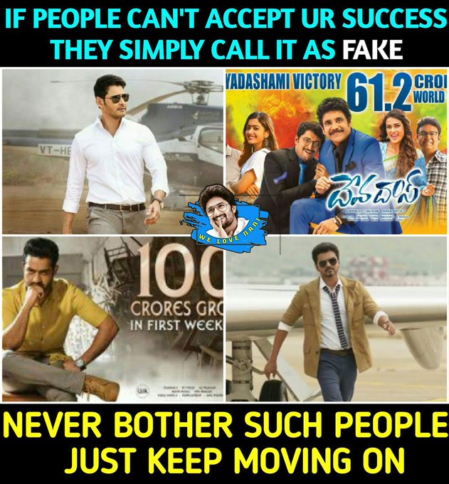 m_ramya__n's tweet photo. Increase in haters is always a sign of increase in our success n growth😎...Mana Edhugudala ni chusi orchukolekapoina vaallani manam em cheyalem.... @NameisNani
#BharatAneNenu #Devadas #AravindhaSametha #SarkarTeaser
#blockbusterdevadas https://t.co/UF2YTKhOFu