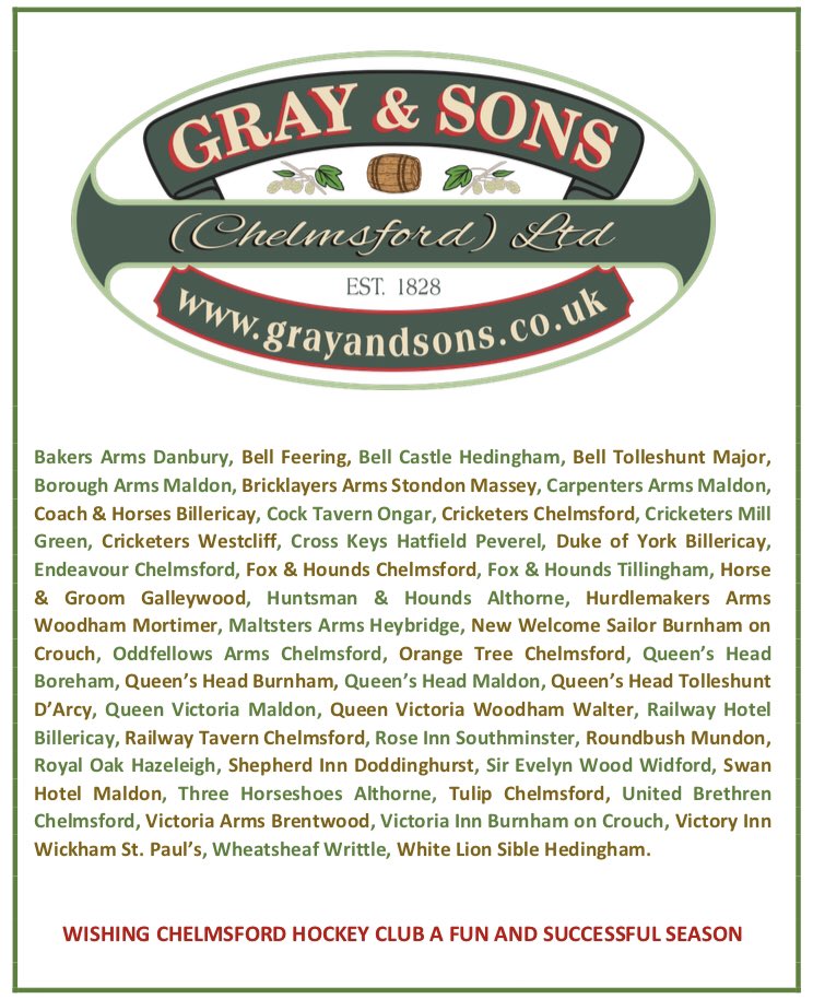 ChelmHockey's tweet photo. The 17th Annual @ChelmHockey Beer Festival, sponsored by @GraysBr3wery, is less than a week away, not long to wait. 

Over the next week we’ll start to tempt you with our range of available drinks (there’s a few surprises #spoiler)

Make sure you pay attention and spread the word https://t.co/p4KJlUmPNF