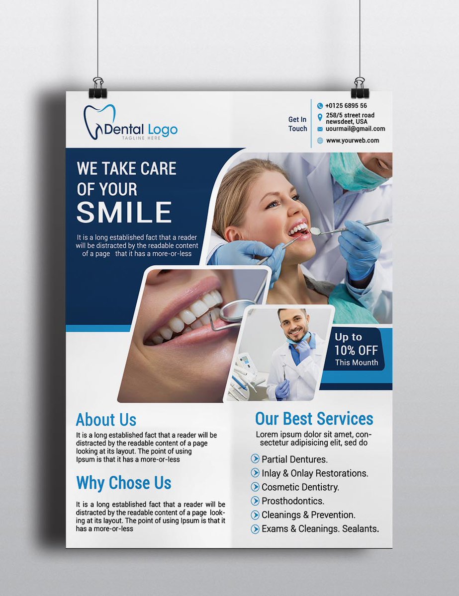DentalFlyer's tweet photo. Are you looking for a #medical #dental #Flyers #BannerDesign #SocialMedia  #cover Countact With me. 
_ _  _ _ 
Visit: https://t.co/YX9JVBijWC
- - - - - - - - - - - - - - - - -
 #graphicdesign   #flyerdesign #dentistry #dental   #dentistry  #teeth_whitening #crown    #smile https://t.co/hpiHySUE7s