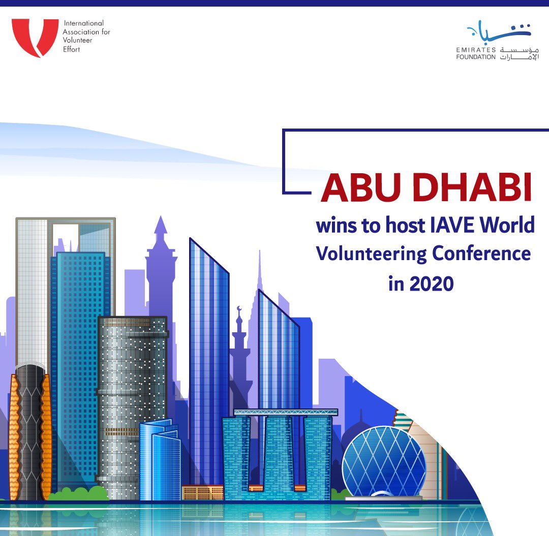 With the participation of more than 90 countries around the world, Abu Dhabi has won to host the IAVE 26th World Volunteering Conference 2020.
#IAVE_AbuDhabi_2020
#IAVE2018
