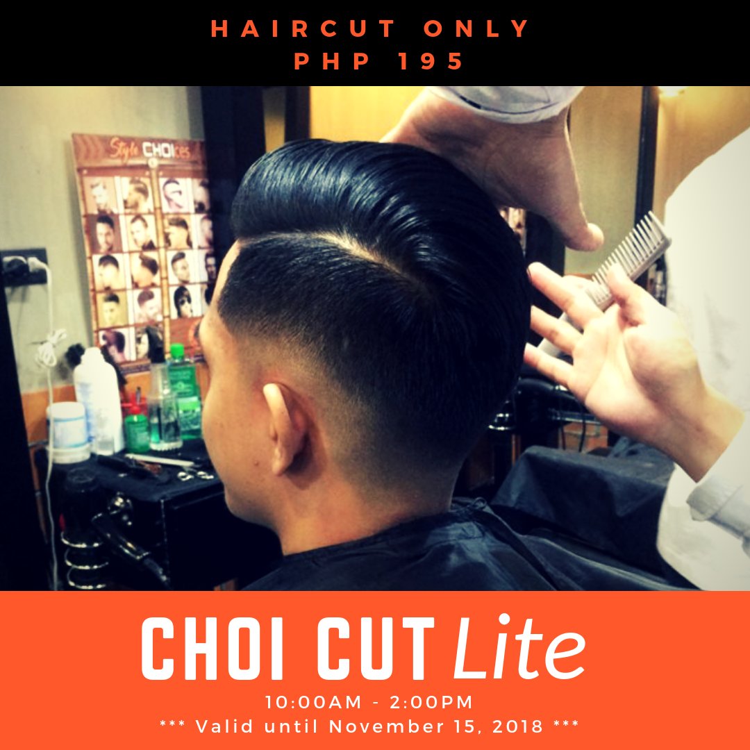choibarbers's tweet photo. You've asked for it, and we listened. Avail of our CHOI Cut Lite! Visit our shop from 10:00am to 2:00pm and get your haircut for only Php 195! 👌Valid until November 15, 2018. Terms and Conditions apply. #CHOI #Ultimate #CHOIMan #DavaoBased #DavaoBarbers #Barbers #Barbershop https://t.co/TDU2ZuayCc