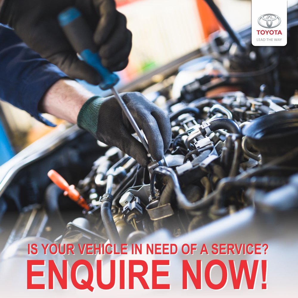 HalfwayMalanda's tweet photo. Why #service with #HalfwayMalandaToyota ? Our certified #Toyota Technicians with the experience and efficiency of working on Toyota vehicles will ensure your service is done to Toyota Standards. Book your service today! https://t.co/qG9fJJJVKR https://t.co/XJ26gkG0F0