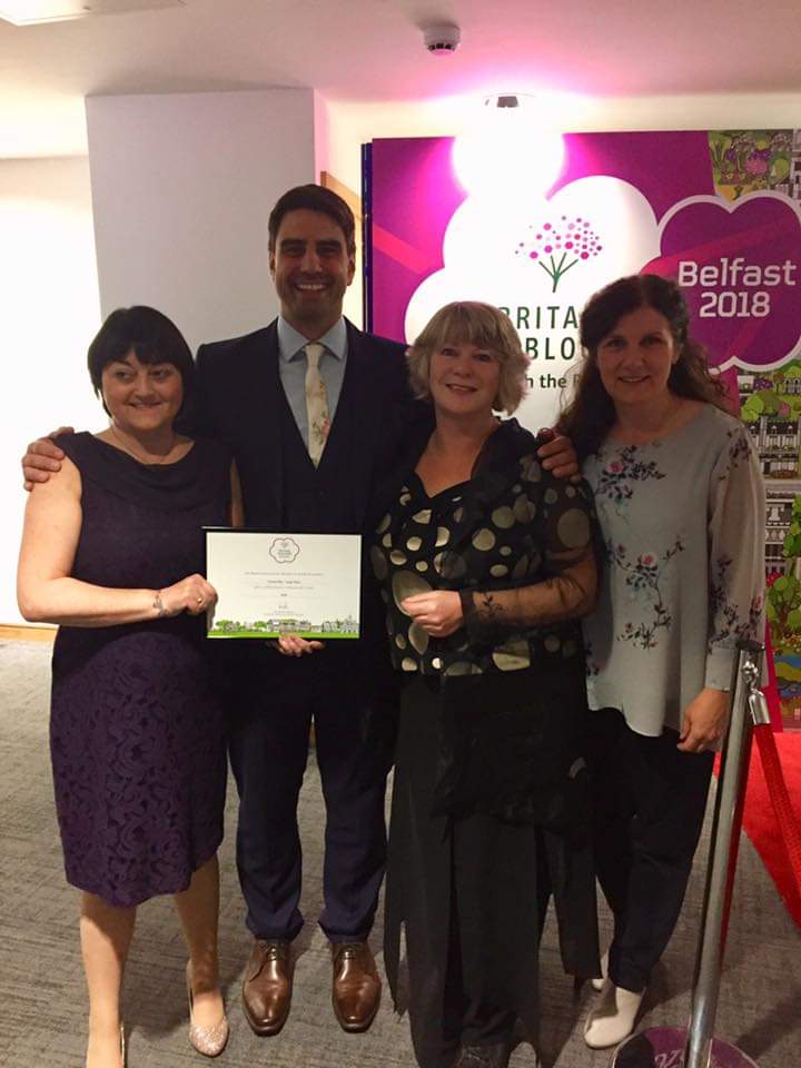 rhosgem's tweet photo. Absolutely thrilled that Colwyn Bay won GOLD for Large Town at the Britain in Bloom awards last night.  So many people contributed to this, well done to them all! Thanks to Belfast for hosting this year. Colwyn Bay should be so proud right now. https://t.co/SO4ptgXnAv