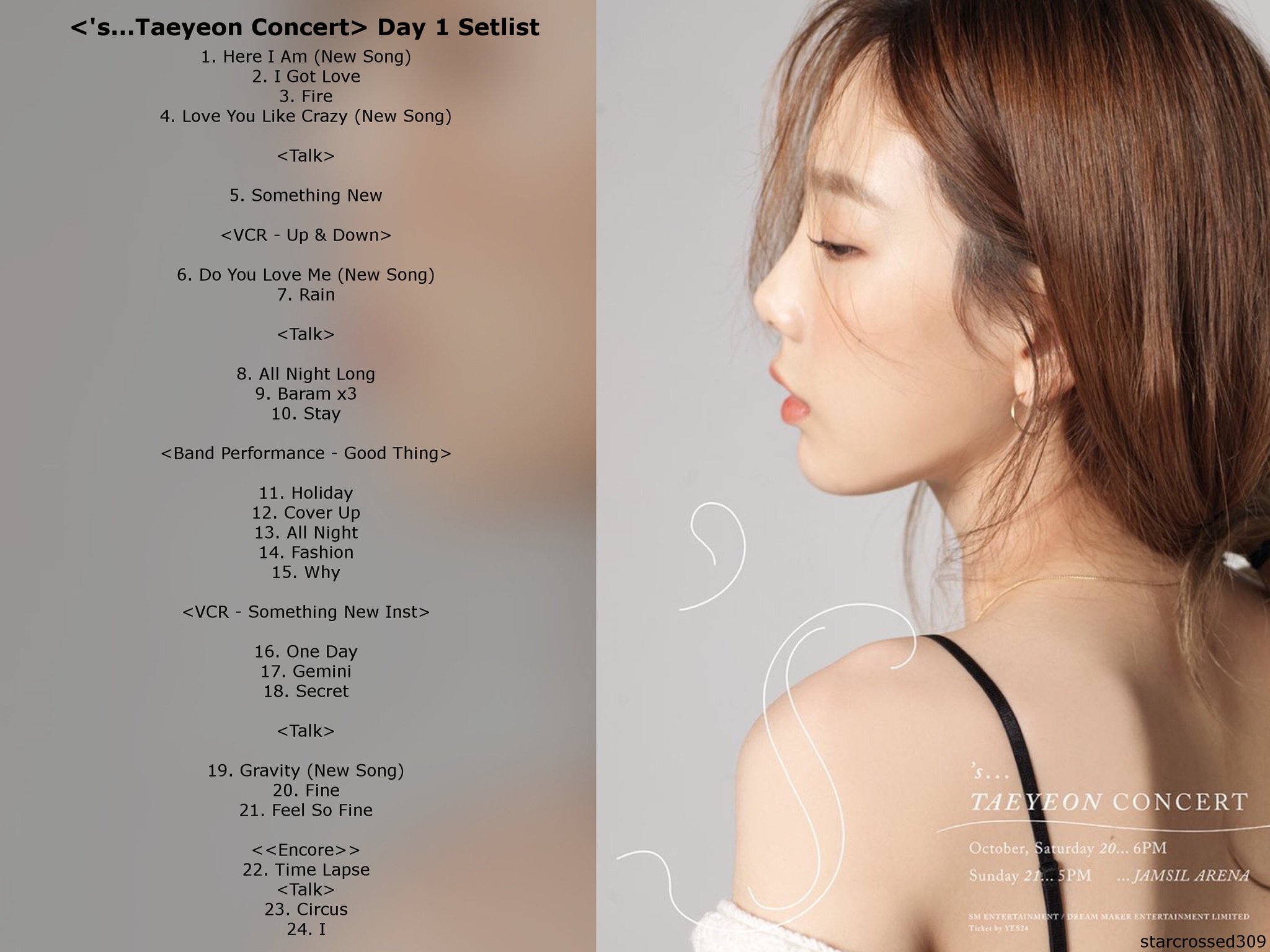 Whatdoicallyou 15 12 6pm Kst On Twitter S Taeyeon Concert In Seoul Day 1 Setlist Taeyeon Concert s taeyeon concert in seoul