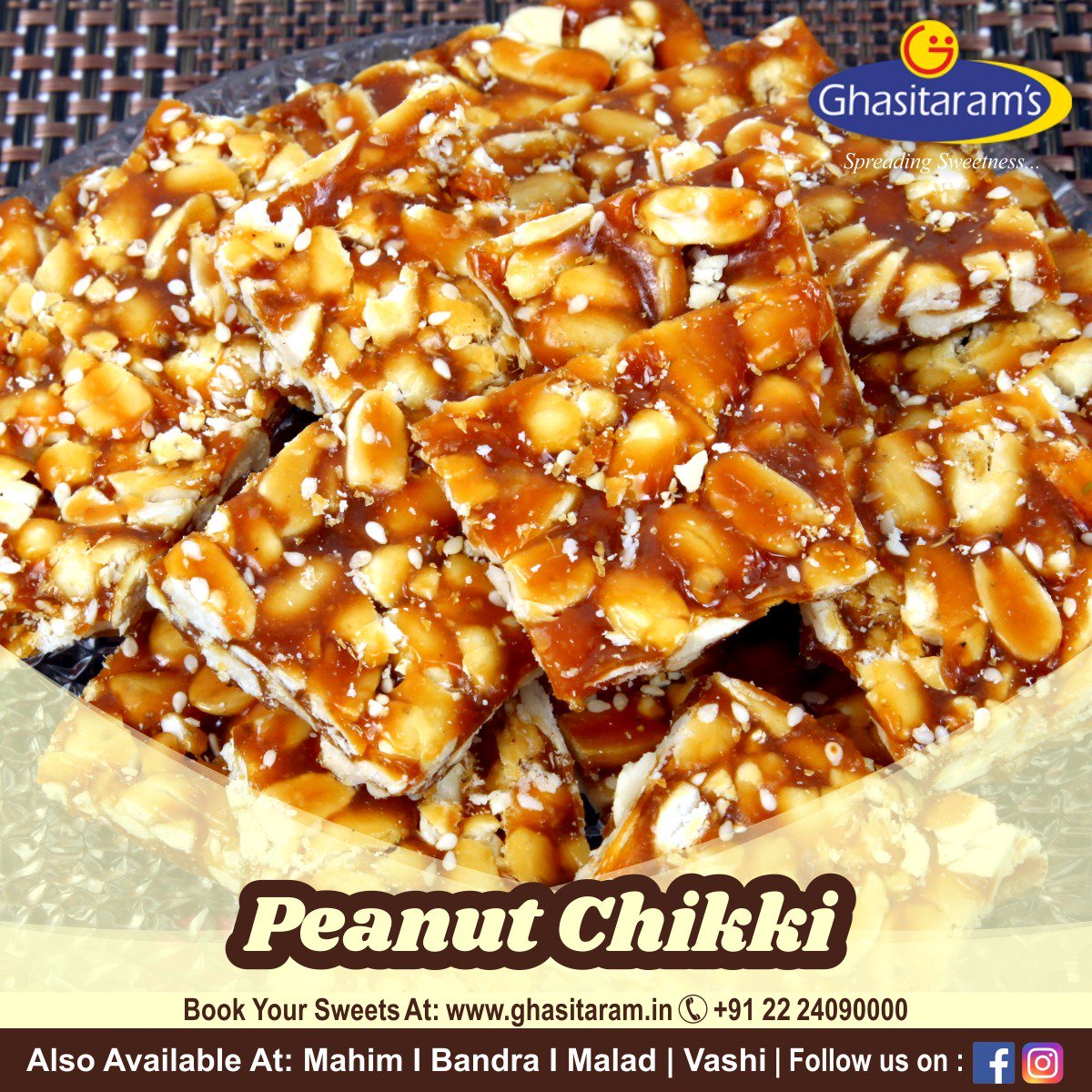 P_Ghasitaram's tweet photo. @P_Ghasitaram Delicious Chikki!!!
Order Now: +91 22 24090000
Buy Now: https://t.co/CPo5i9F0de

#Punjabighasitaram #Ghasitaram #Bandra #Vashi #Sweets #Sweetlovers #Vartaknagar #Dessertarian  #Mumbai #Mahim #Barfi #PeanutChikki https://t.co/fSUDiWRm0N