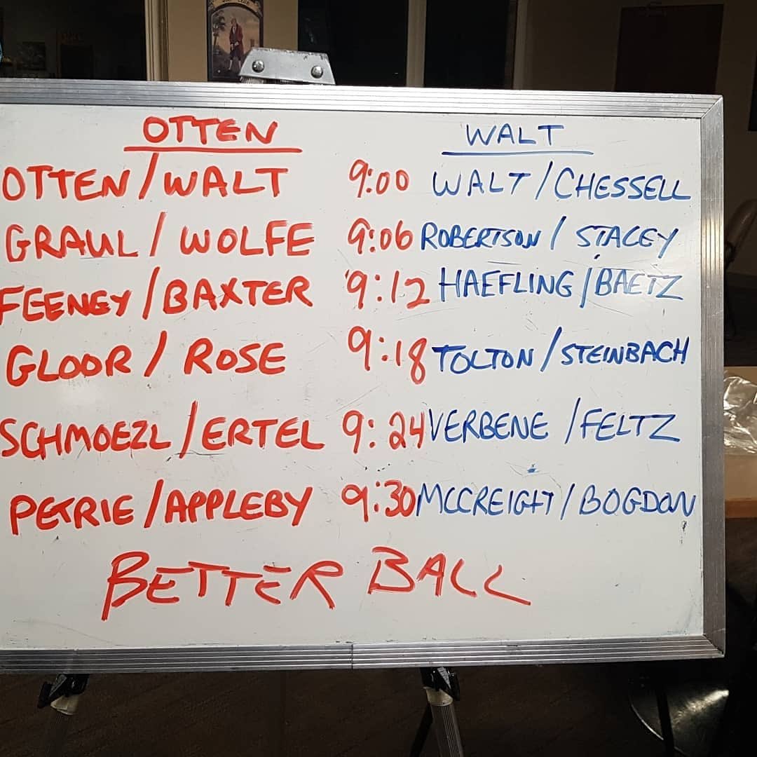 Teams are picked, 4-ball matches are set! Good luck to both Team Otten and Team Walt! #MitchellCup2018
