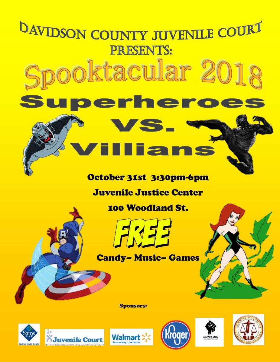 The Juvenile Court Spooktacular is in two weeks on October 31st and everyone is excited! We can always use volunteers, especially for set up and clean up afterwards.
Please share this flyer with parents and guardians and let them know this is a safe place on Halloween!