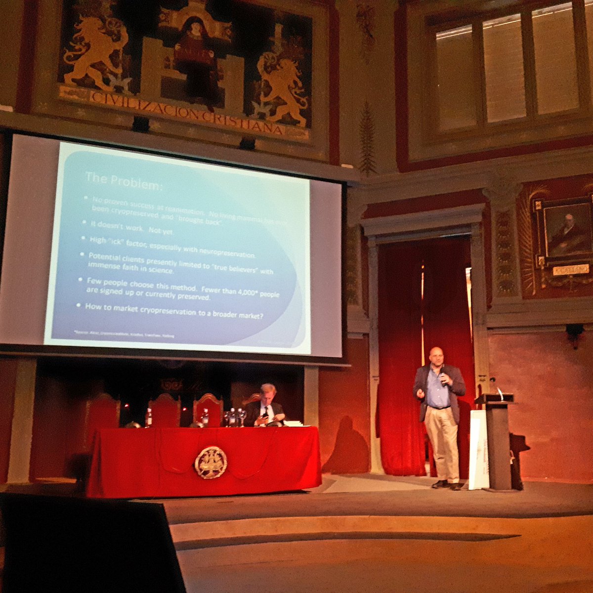 TransVision2018's tweet photo. Paul Spiegel -  Founder LIBERTAS Biomedical - Cryonics: Better marketing for modern society - TransVision Madrid 2018.

#transvisionmadrid #cryopreservation #cryonics #lifeextension https://t.co/hIcwUn5Q9n