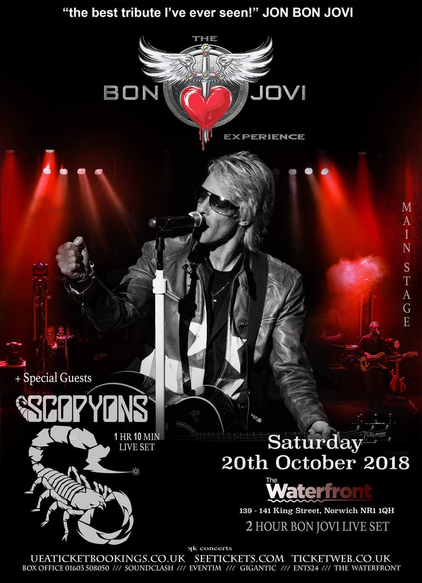 Scopyons (@scopyons) on Twitter photo Tonight...... The Waterfront in Norwich with <a href="/JoviExperience/">Bon Jovi Experience</a> . We're on stage at 6.30pm Tonight...... The Waterfront in Norwich with <a href="/JoviExperience/">Bon Jovi Experience</a> . We're on stage at 6.30pm