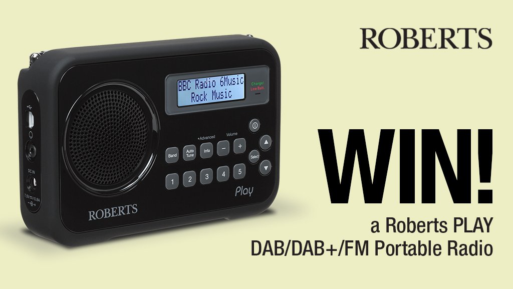 HughesDirect's tweet photo. Be sure to enter our latest competition to #WIN a @RobertsRadioUK PLAY DAB/DAB+/FM Radio!
Simply follow us @HughesDirect &amp; RT 🍀🎁
Ends 24/10/18, Ts&amp;Cs apply - https://t.co/CnneDWTnDR https://t.co/2ADZ8qqZAC