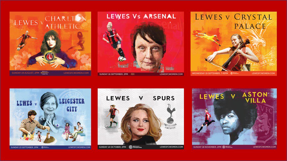 Can we hear it please for the fantastic <a href="/chrisarran_art/">Christopher Arran</a> who designs our #InspirationalWomen match posters?

Get more info or buy one of the 50 Limited Edition copies available at lewesfc.com/campaigns/insp…