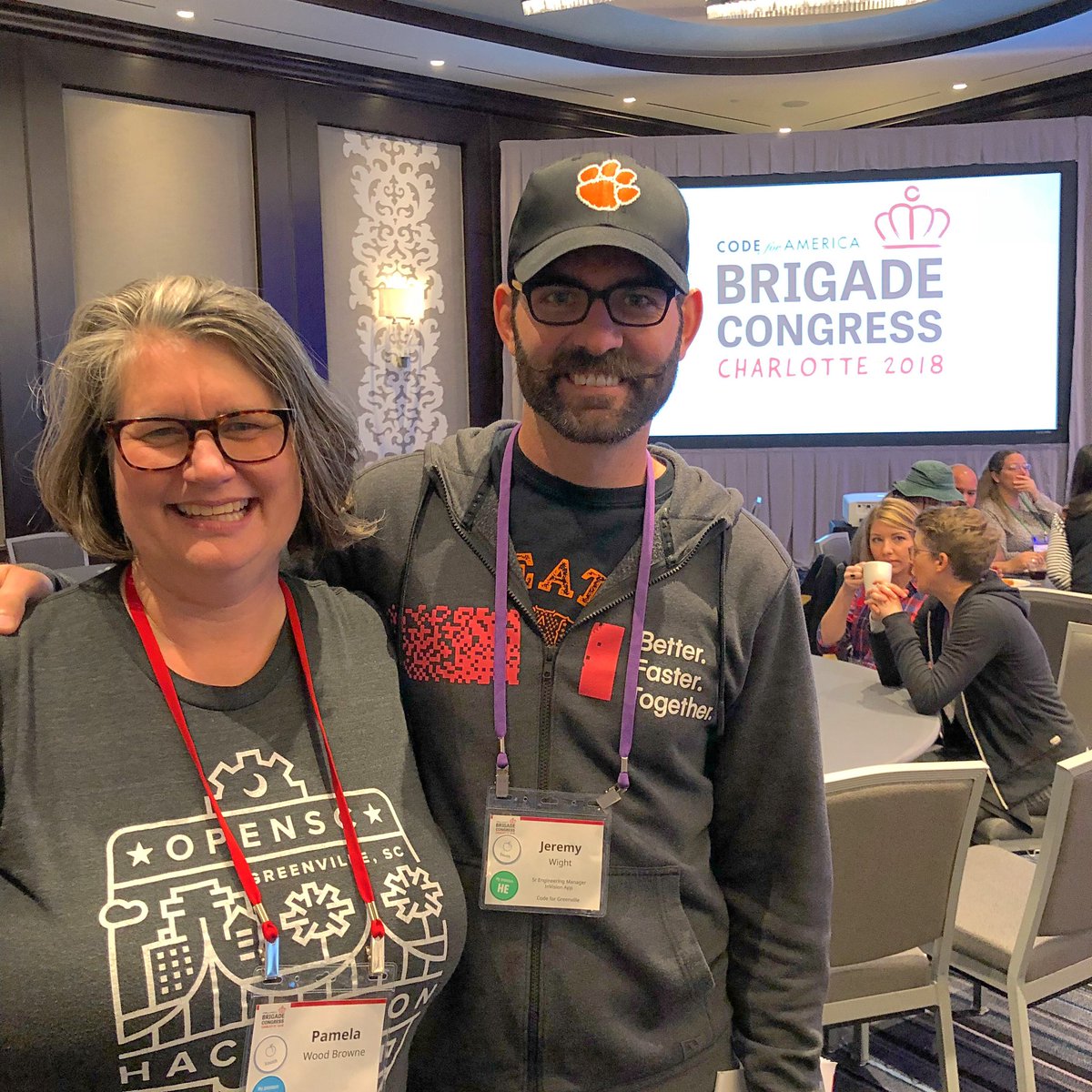 JeremyWight's tweet image. Having a great time with @fancybike representing @codeforgvl at the @codeforamerica #BrigadeCongress! Learning, growing and imagining a brighter future through #civic #tech engagements. #yeahthatgreenville #womenwhocode #code #hackers