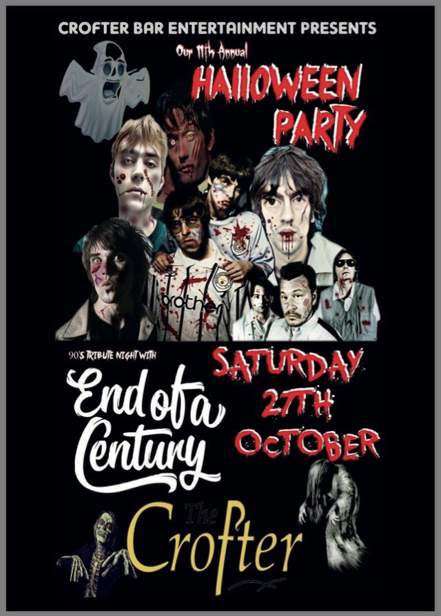 skelfmusic's tweet photo. Halloween Party next weekend at the @CrofterBar !! Always one of the best nights of the year! £100 cash prize as well as £50 and Crofter meal vouchers up for grabs! Do a Skelf a favour and giz a retweet folks! https://t.co/AK8bgFZ2jo