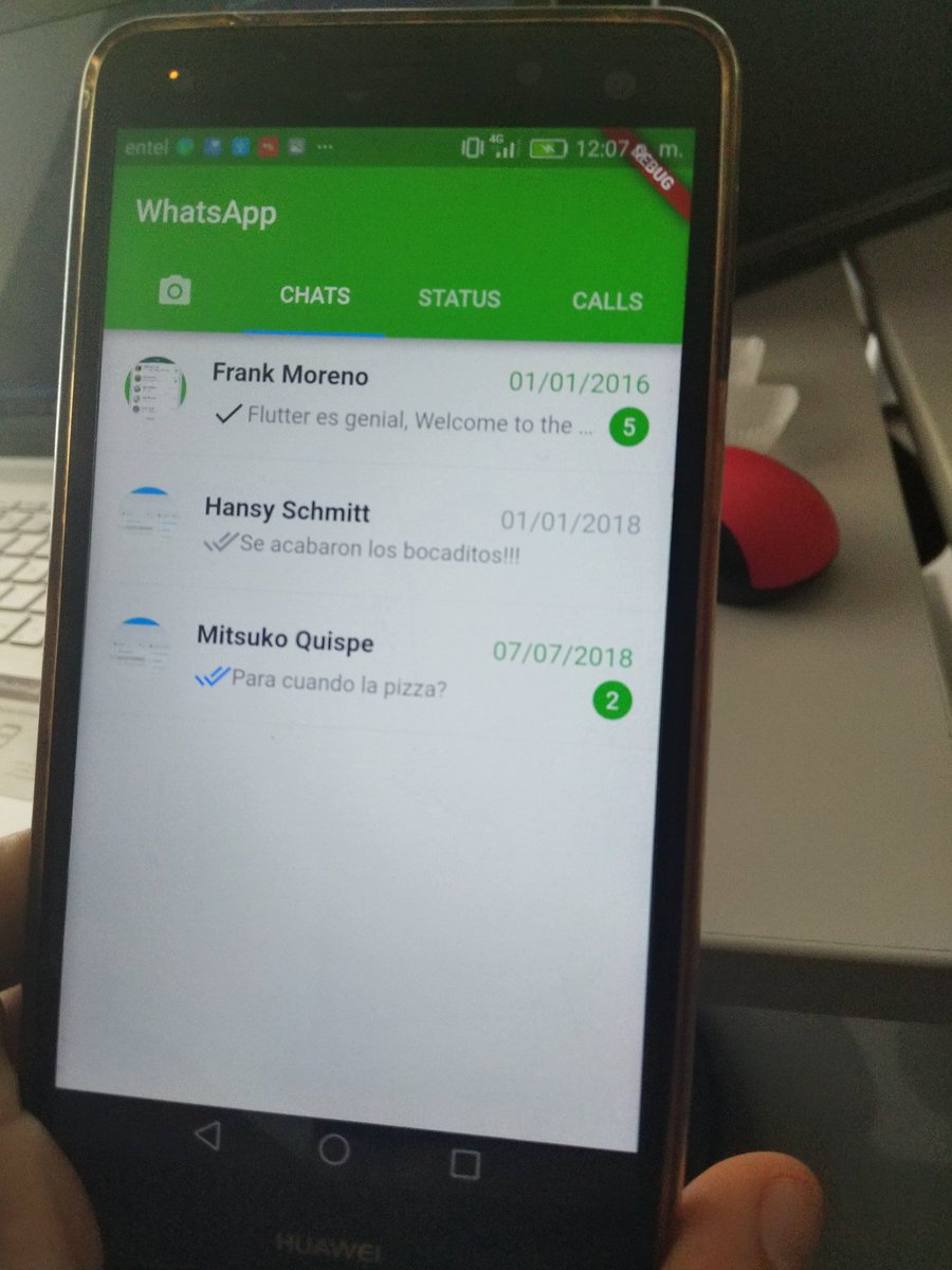 diegoveloper's tweet image. Ya estamos en el #FlutterStudyJam #3 , avanzando con el clon de whatsapp en @flutterio @FlutterPeru #Dash  @hacksyV
