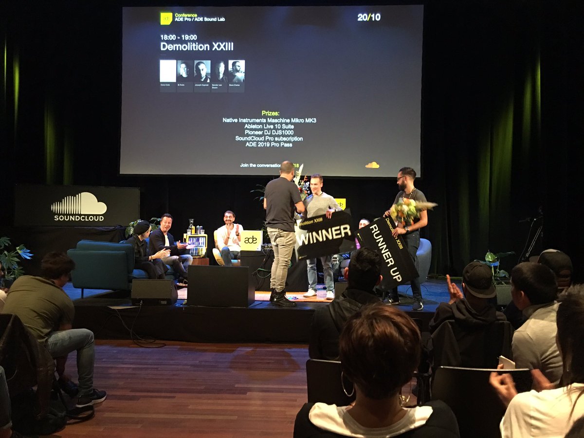 FluxBpmOnline's tweet photo. once again very exciting #DemolitionPanel @ADE_NL #ADE18 the winner from Finland and the runner up from Switzerland showcase the international character of the conference! If you have the talent certainly ADE offer opportunities to prove that you follow the right path @1mixradio https://t.co/5kxs1ZFaUt