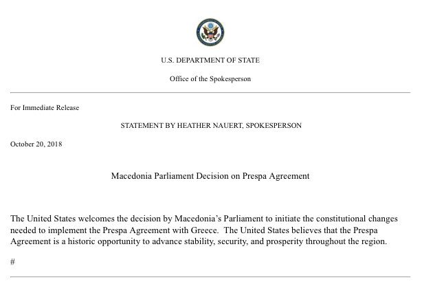 Macedonia Parliament Decision on Prespa Agreement