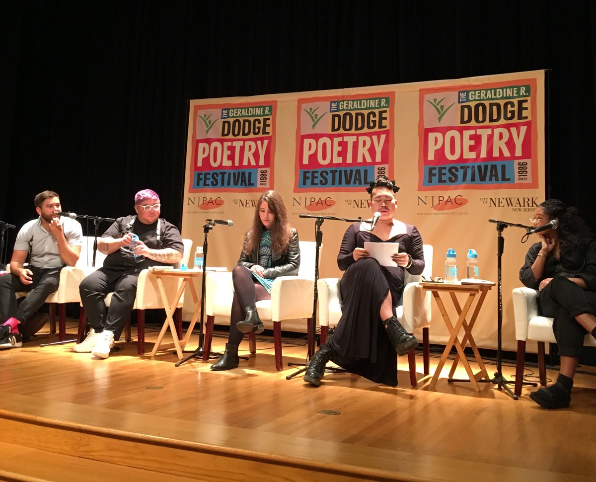 poetrymagazine's tweet photo. The 2018 Ruth Lilly and Dorothy Sargent Rosenberg Poetry Fellows reading at @DodgePoetryFest #DPF2018 was 🔥🔥! Check out the November issue for new work by each of them!

And if you're at Dodge, visit the @PoetryFound table at Lit Row until 5 today and Sunday 9-1! https://t.co/huGU3T8g22