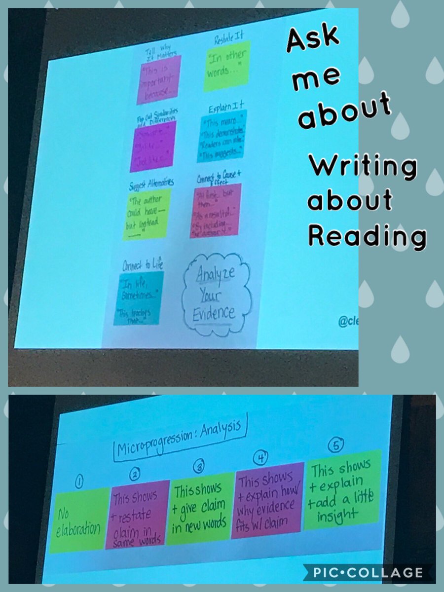 Quality writing about reading varies as you read across a book.  Ask students “what do you want to do differently in next book?”  #TandCLetsTalk