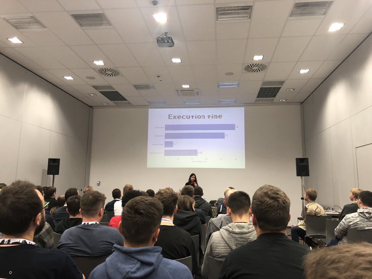 darekbukowski's tweet image. Great talk by @JaninaKutyn at #mobilization8! Also, it’s great to see such an improvement in AutoLayout performance in iOS 12!