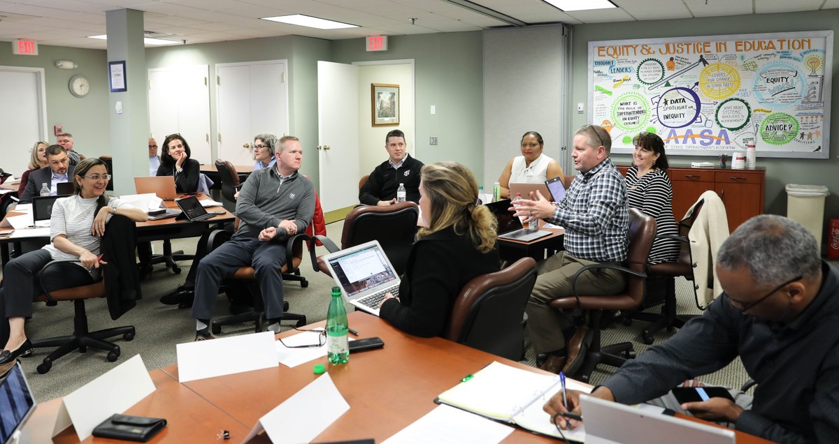AASAHQ's tweet photo. Members of AASA's Aspiring Superintendents Academy are hard at work with lead teacher and National Superinendent of the Year @DSchuler1970! #leadersmatter #leadexcellence https://t.co/6Q5PozGr6g