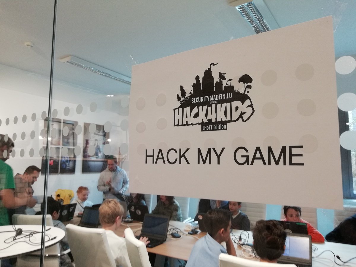 The_LHoFT's tweet photo. Our #Hack4kids Fortnite edition with @Hack4Kids @secin_lu @LuxSecurityWeek has started and it is full house ! Many workshops: Hack my game ! Do you speak Fortnite ? And some very cool Drone race challenge 😎 #Luxsecurityweek https://t.co/Gzjue44OZg