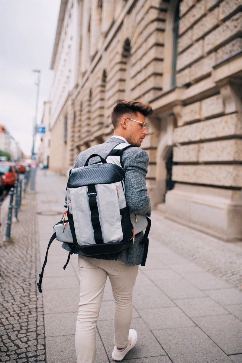 MySamsonite's tweet photo. Businessman on the move: André from @tommeezjerry takes modern business travel to the streets of Portugal with our #2WM. #BackToBusiness https://t.co/AzNPDvjkUO