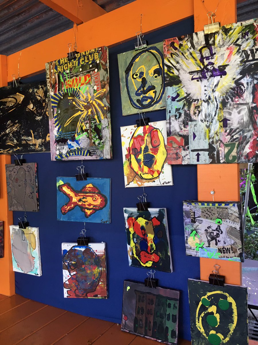 BryceLVCushing's tweet photo. #ArtsSoFlo Opening With Art Installation today at The Yellow and Green in #hollywoodfl @YGFarmersMarket #BryceLeVanCushing Curator Featuring the work of Top #SouthFlorida Painter #ScottJeffries @ArtFtLauderdale #Broward #ContemporyArt #modernart #MoonFireTower https://t.co/5F2nBjL13b
