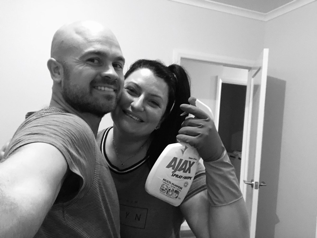 reneecarniato's tweet photo. What do these crazy cats get up to on a Saturday night after two days of #scimathconf18 ?? Cleaning our new home! 🏡🔑 😴@david_watson23 @CherineSpirou @BecWest81 @Rosemary_D https://t.co/B8ii4EZHM8