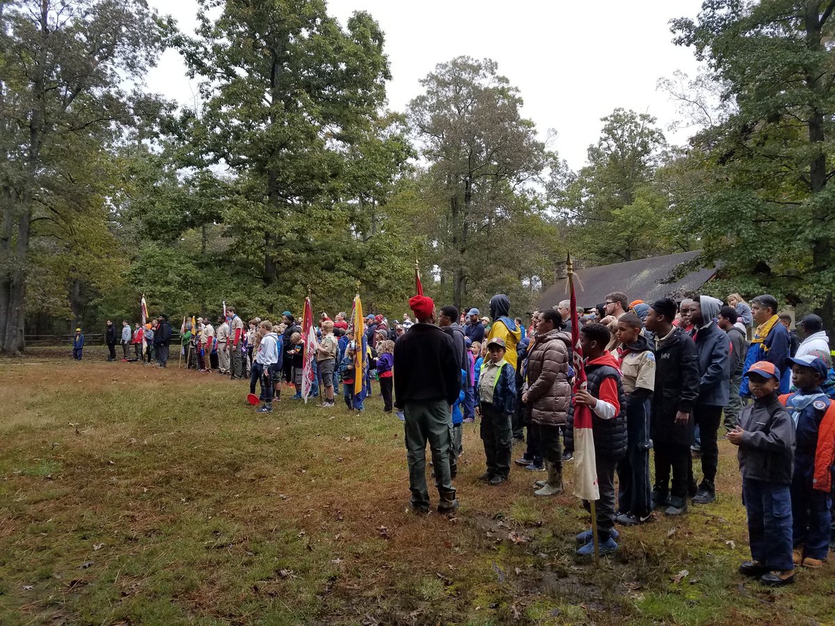 ScoutingInDC's tweet photo. All our D.C. @NCACBSA scouts are ready for a day of Fall #Camporee Fun! Morning Flags and Opening Ceremony to kick things off! #ScoutingInDC Thank You @MDStateParks for hosting usn https://t.co/DVbIiiqOMU