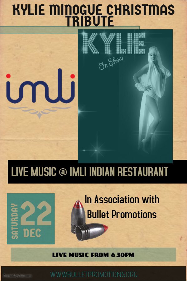 promotionbullet's tweet photo. Christmas has come early as the @kylieonshow team join with Imli Indian Restaurant to provide you with 2 dates for your parties.
Book today :
01892522550
#KylieonShow #BulletPromotions #TunbridgeWells #ImliIndianRestaurant #christmas2018 #christmasparties #DecemberLiveMusic https://t.co/uv5zlZBh8A