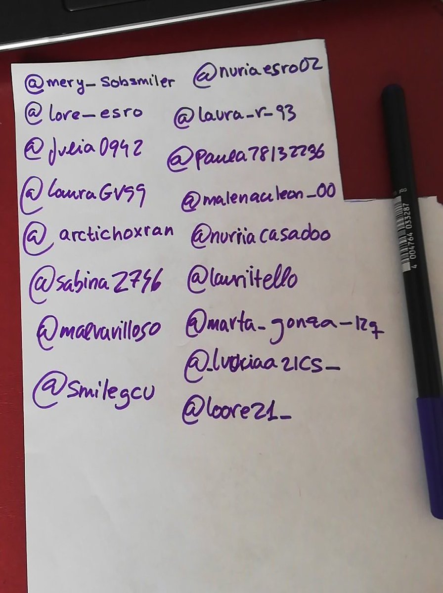 CFMalvaMusic's tweet photo. Estos son vuestros nombres de usuarios, vosotros sois los que habéis participado en el concurso de la foto firmada por @malvamusicofi
Esta tarde a más 18h sabréis el ganador! Mucha suerte 💜⭐ https://t.co/okl7jWCCJs