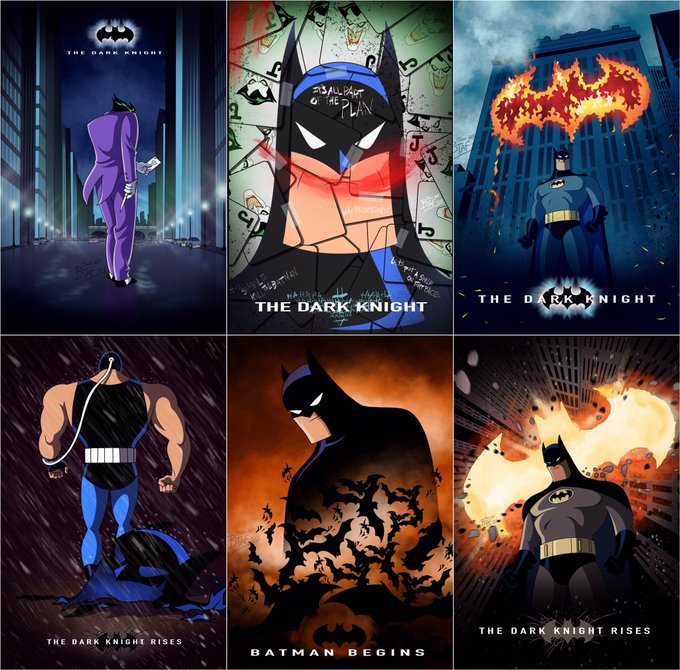 Christopher Nolan's Dark Knight Trilogy Movie Posters Gets 'Batman: The  Animated Series' Treatment | Geek Culture