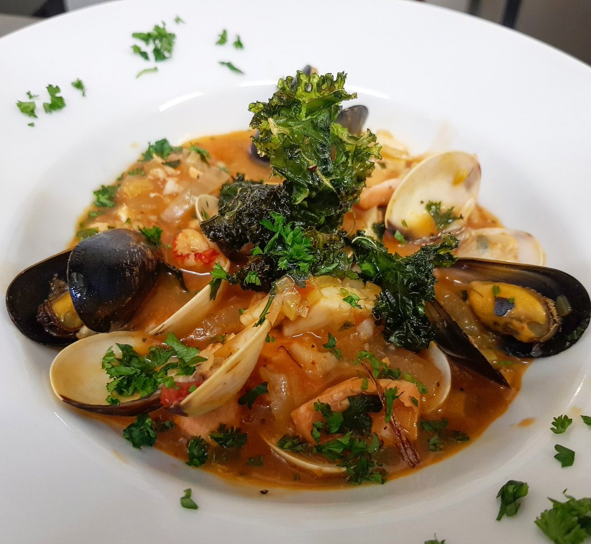 mrtomroberts's tweet photo. Today's chef special 
Bouillabaisse 
#food #foodie #foodporn #chef #oswestry #shropshire #uk @sweeney_hall https://t.co/abqebvJSa3
