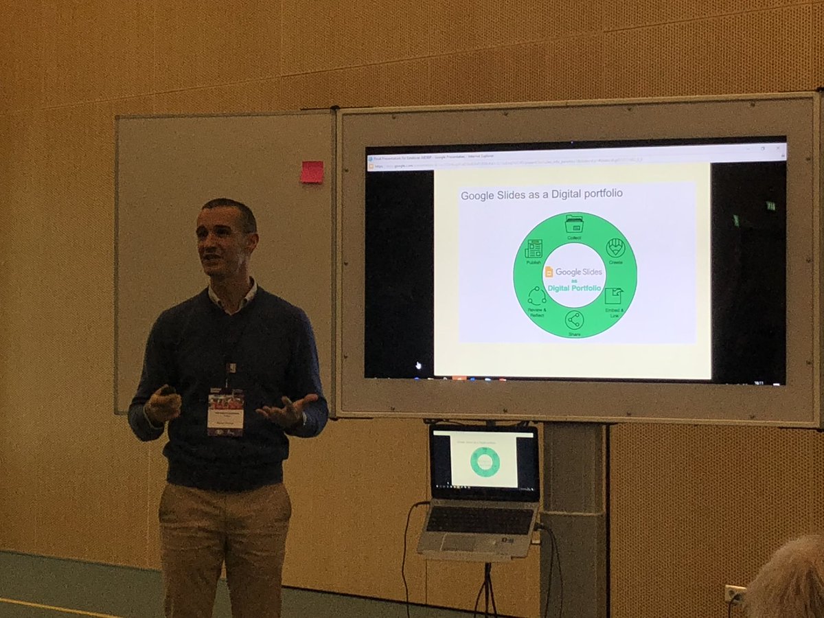 <a href="/acalderon_pe/">Antonio Calderón</a> discussing using google slides as digital portfolio <a href="/PessLimerick/">PESS @ UL</a> <a href="/FontysAIESEP/">AIESEP Specialist Seminar Fontys</a>