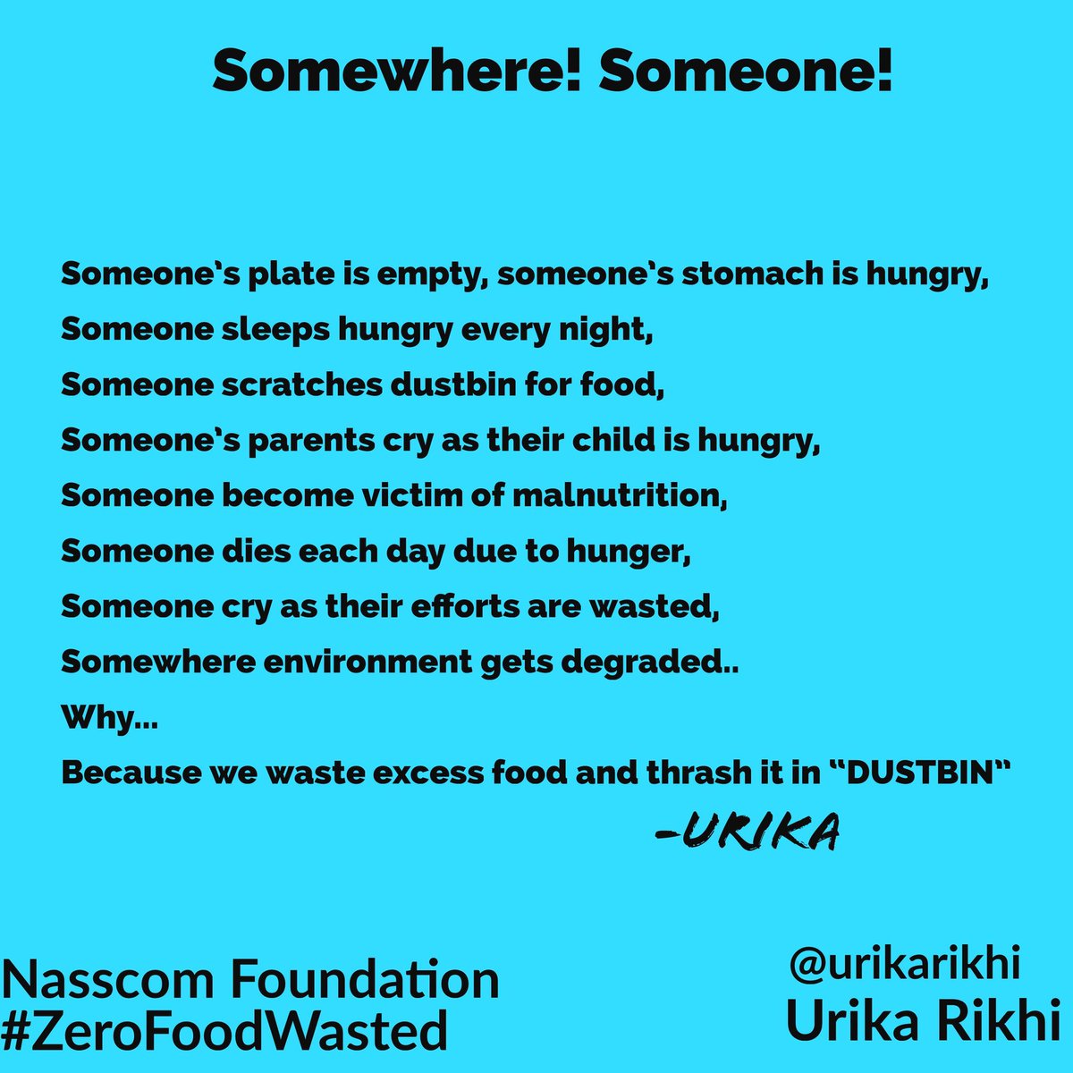 urikarikhi's tweet photo. Somewhere! Someone! Is in utter need for the food you throw away in minutes...
Act now! Avoid food waste and donate!
#ZeroFoodWasted #CleanPlateChallenge #ZeroHunger @NASSCOMfdn @MyKartavya #foodwaste https://t.co/tw7m0sJUNI
