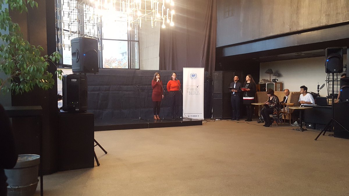Eszter Somogyi from <a href="/Youth_Forum/">European Youth Forum</a> with welcoming remarks during the concluding event of the "From barriers to bridges" Bulgarian-Arabic cultural and languagw exchange.  <a href="/UNA_Bulgaria/">UN Association Bulgaria</a>