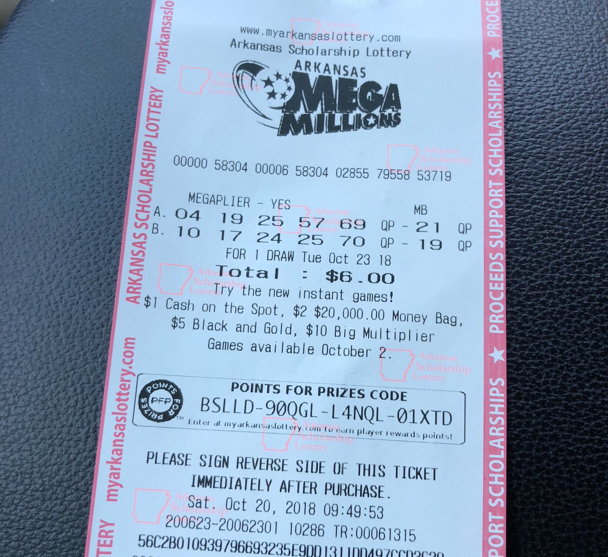 lotto results for saturday 20th october 2018