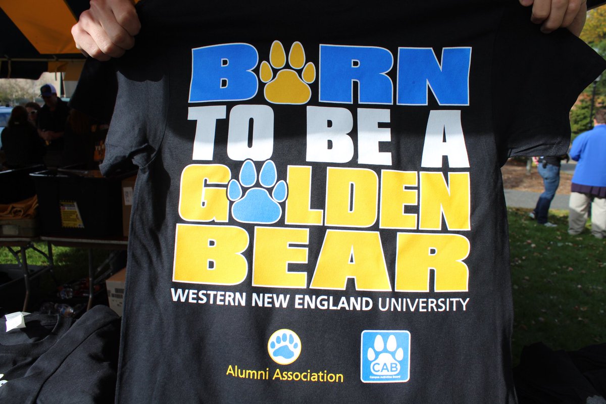 WNEUniversity's tweet photo. Come on out to Commonwealth Lawn to get your Golden Bear Weekend t-shirt, check out some of the student organizations, chat with faculty, and of course grab something from the food trucks! #GoldenBearWeekend https://t.co/lERQwcvmCu
