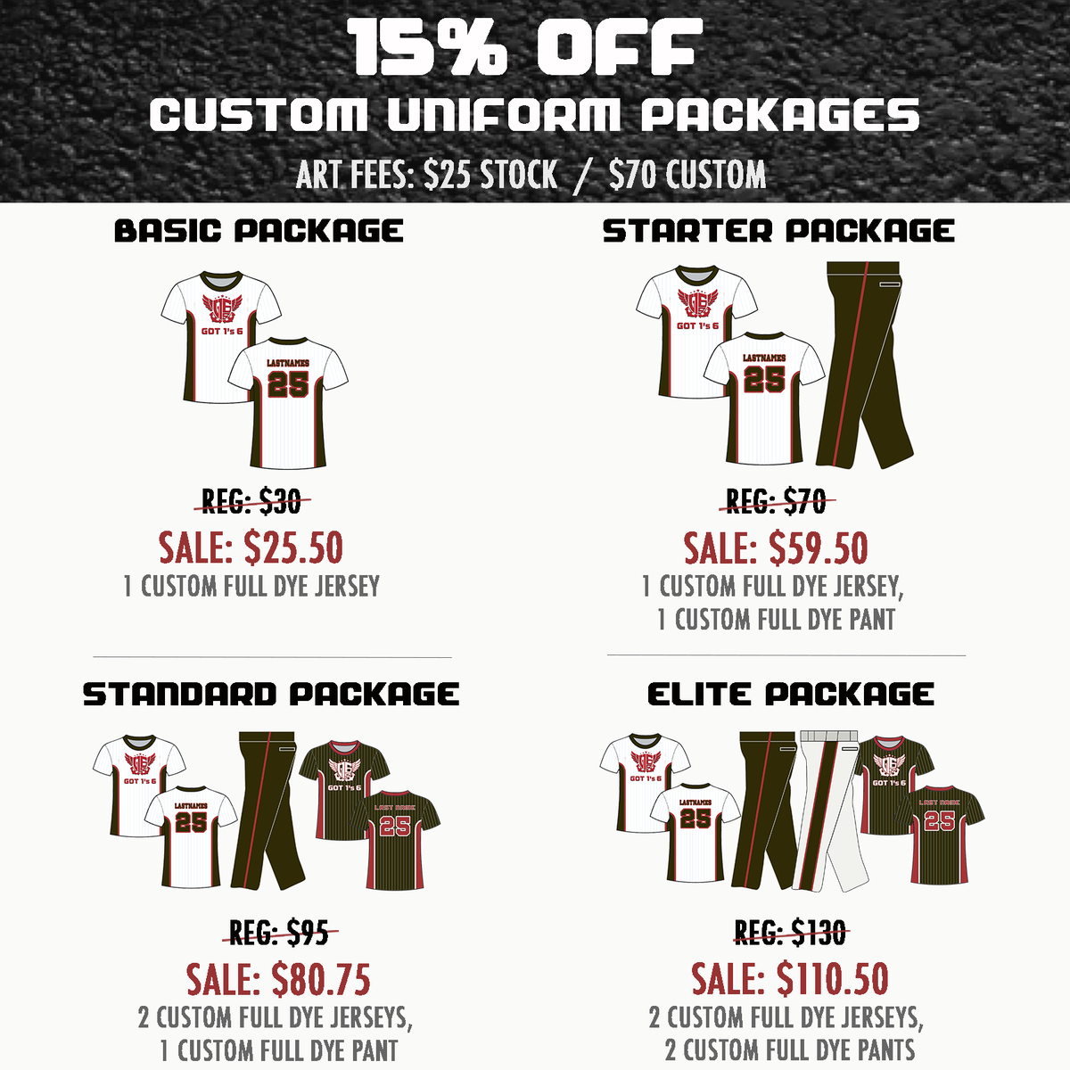 Got1s6's tweet photo. We specialize in the intricacies of your custom athletic apparel! Contact us or a #Got1s6Rep to get your team suited 🤵🏽 !!! #Got1s6 https://t.co/D6IdSv4nze