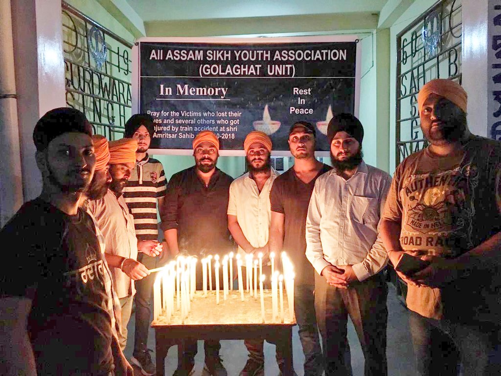aasyacb's tweet photo. #Condolence

AASYA Golaghat Unit conducted a Condolence Meet to pay homage to the victims of the #AmritsarTrainAccident. They lit candles and offered prayers for the victims of the tragedy. 

President @mskhalsa2
Secretary @dhadyala 
Treasurer @Arvinde14528801 
PRO @darvinders https://t.co/hgtutnZxUJ
