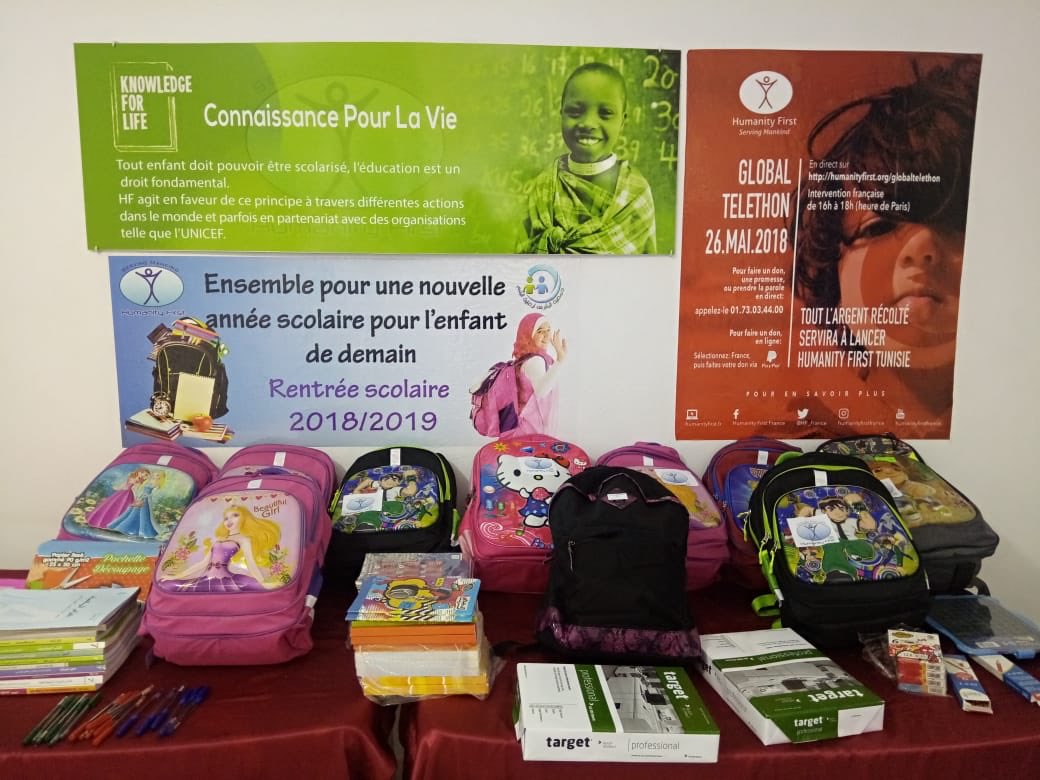 HumanityFirstUK's tweet photo. Student packs for children in #Tunisia https://t.co/KK6VUpwFrd