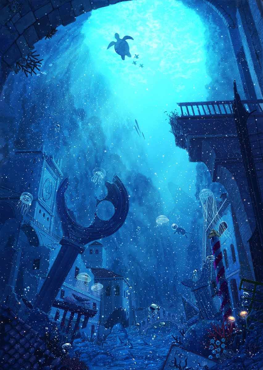 ぺい 沈んだ街とランタン海月 風景 オリジナル 背景 海 海底 海月 風景画スケッチ T Co Kozw71bujm ぺい 沈んだ街とランタン海月 風景 オリジナル 背景 海 海底 海月 風景画スケッチ T Co Kozw71bujm