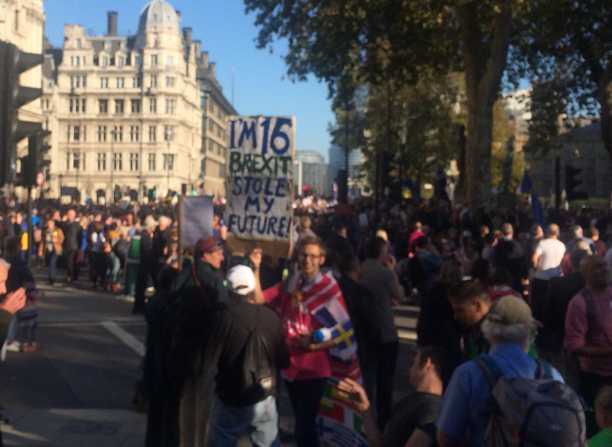 Celia3D's tweet photo. #PeoplesVoteMarch #OptionToRemain #StopBrexitSaturday “I’m 16, BREXIT stole my Future” https://t.co/mg1yynf3H2
