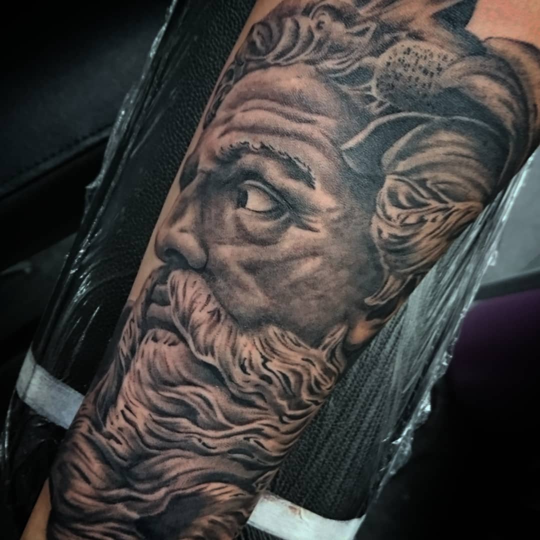 Greek Mythology sleeve by Justin T. at Skin Design Las Vegas, NV. : r/ tattoos