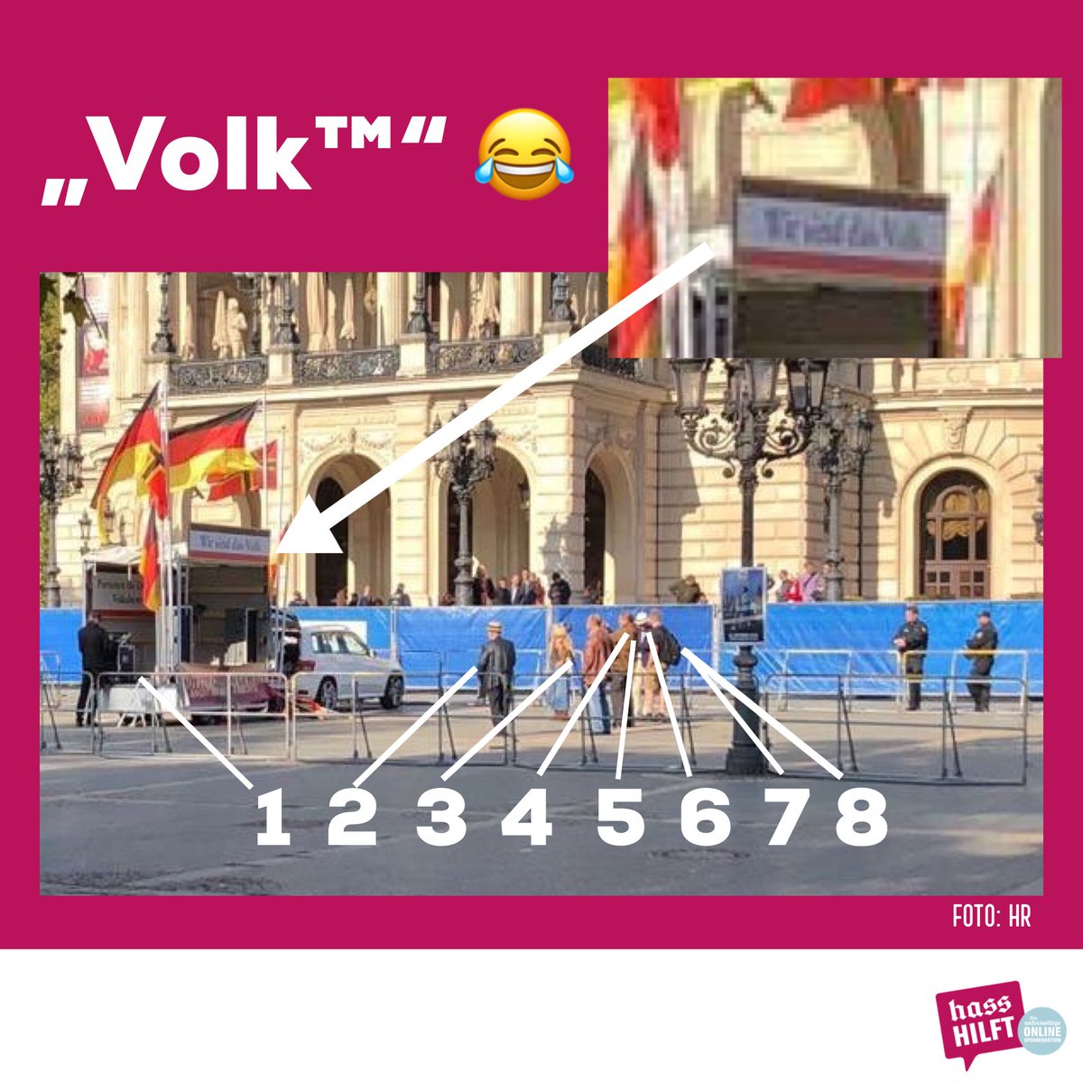 RechtsgegRechts's tweet photo. Das Volk™ bei einer Volksdemo™. Läuft. 😂 https://t.co/XAFQU7rhji